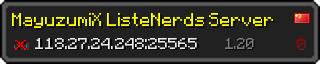 Userbar 320x64 in Minecraft-Stil für den Server 118.27.24.248:25565