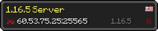 Userbar 320x64 in Minecraft-Stil für den Server 60.53.75.25:25565