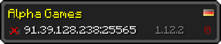 Userbar 320x64 in minecraft style for 91.39.128.238:25565