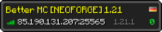 Userbar 320x64 in minecraft style for 85.190.131.207:25565