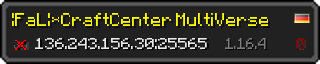 Userbar 320x64 in Minecraft-Stil für den Server 136.243.156.30:25565