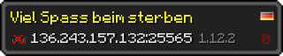 Userbar 320x64 in minecraft style for 136.243.157.132:25565