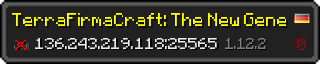 Userbar 320x64 in Minecraft-Stil für den Server 136.243.219.118:25565