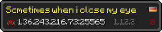 Userbar 320x64 in Minecraft-Stil für den Server 136.243.216.73:25565