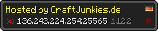 Userbar 320x64 in Minecraft-Stil für den Server 136.243.224.254:25565