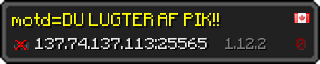 Userbar 320x64 in Minecraft-Stil für den Server 137.74.137.113:25565