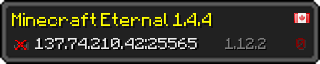 Userbar 320x64 in minecraft style for 137.74.210.42:25565