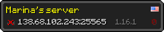 Userbar 320x64 in Minecraft-Stil für den Server 138.68.102.243:25565