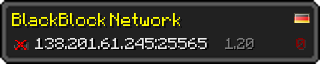 Userbar 320x64 in Minecraft-Stil für den Server 138.201.61.245:25565