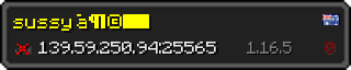 Userbar 320x64 in Minecraft-Stil für den Server 139.59.250.94:25565