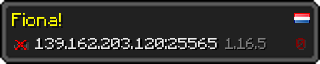 Userbar 320x64 in minecraft style for 139.162.203.120:25565