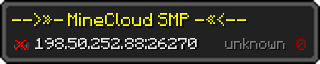 Userbar 320x64 in Minecraft-Stil für den Server 198.50.252.88:26270