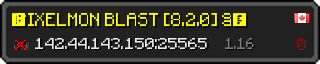 Userbar 320x64 in minecraft style for 142.44.143.150:25565