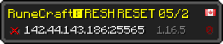 Userbar 320x64 in Minecraft-Stil für den Server 142.44.143.186:25565