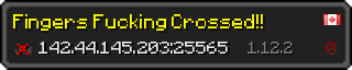 Userbar 320x64 in Minecraft-Stil für den Server 142.44.145.203:25565