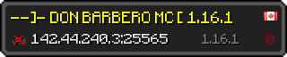 Userbar 320x64 in minecraft style for 142.44.240.3:25565