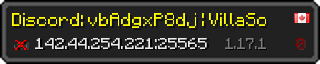 Userbar 320x64 in minecraft style for 142.44.254.221:25565