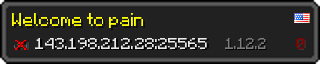 Userbar 320x64 in Minecraft-Stil für den Server 143.198.212.28:25565