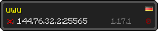 Userbar 320x64 in minecraft style for 144.76.32.2:25565