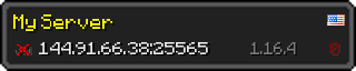 Userbar 320x64 in Minecraft-Stil für den Server 144.91.66.38:25565