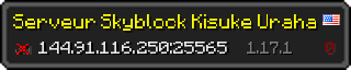 Userbar 320x64 in Minecraft-Stil für den Server 144.91.116.250:25565