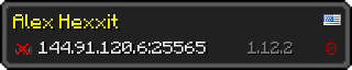 Userbar 320x64 in Minecraft-Stil für den Server 144.91.120.6:25565