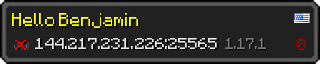 Userbar 320x64 in Minecraft-Stil für den Server 144.217.231.226:25565