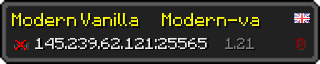 Userbar 320x64 in Minecraft-Stil für den Server 145.239.62.121:25565