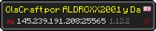 Userbar 320x64 in Minecraft-Stil für den Server 145.239.191.208:25565