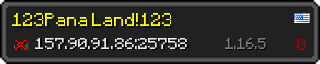 Userbar 320x64 in Minecraft-Stil für den Server 157.90.91.86:25758