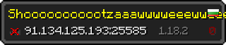 Userbar 320x64 in minecraft style for 91.134.125.193:25585