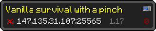 Userbar 320x64 in minecraft style for 147.135.31.107:25565