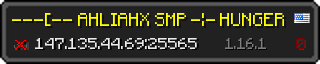 Userbar 320x64 in minecraft style for 147.135.44.69:25565