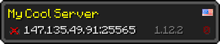 Userbar 320x64 in minecraft style for 147.135.49.91:25565