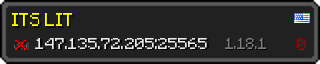 Userbar 320x64 in minecraft style for 147.135.72.205:25565