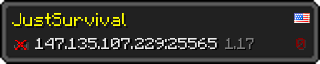 Userbar 320x64 in minecraft style for 147.135.107.229:25565