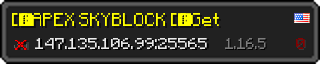 Userbar 320x64 in minecraft style for 147.135.106.99:25565