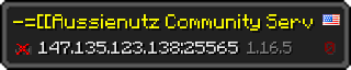 Userbar 320x64 in Minecraft-Stil für den Server 147.135.123.138:25565