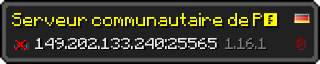 Userbar 320x64 in minecraft style for 149.202.133.240:25565