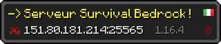 Userbar 320x64 in minecraft style for 151.80.181.214:25565