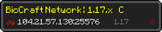 Userbar 320x64 in Minecraft-Stil für den Server 104.21.57.130:25576