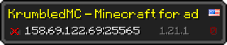 Userbar 320x64 in Minecraft-Stil für den Server 158.69.122.69:25565