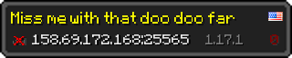 Userbar 320x64 in minecraft style for 158.69.172.168:25565