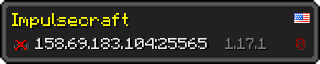 Userbar 320x64 in Minecraft-Stil für den Server 158.69.183.104:25565