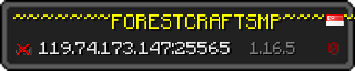 Userbar 320x64 in Minecraft-Stil für den Server 119.74.173.147:25565