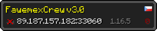 Userbar 320x64 in Minecraft-Stil für den Server 89.187.157.182:33060