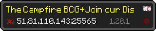 Userbar 320x64 in minecraft style for 51.81.110.143:25565