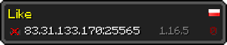 Userbar 320x64 in minecraft style for 83.31.133.170:25565