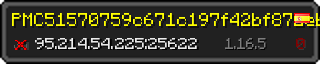 Userbar 320x64 in minecraft style for 95.214.54.225:25622