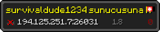 Userbar 320x64 in minecraft style for 194.125.251.7:26031